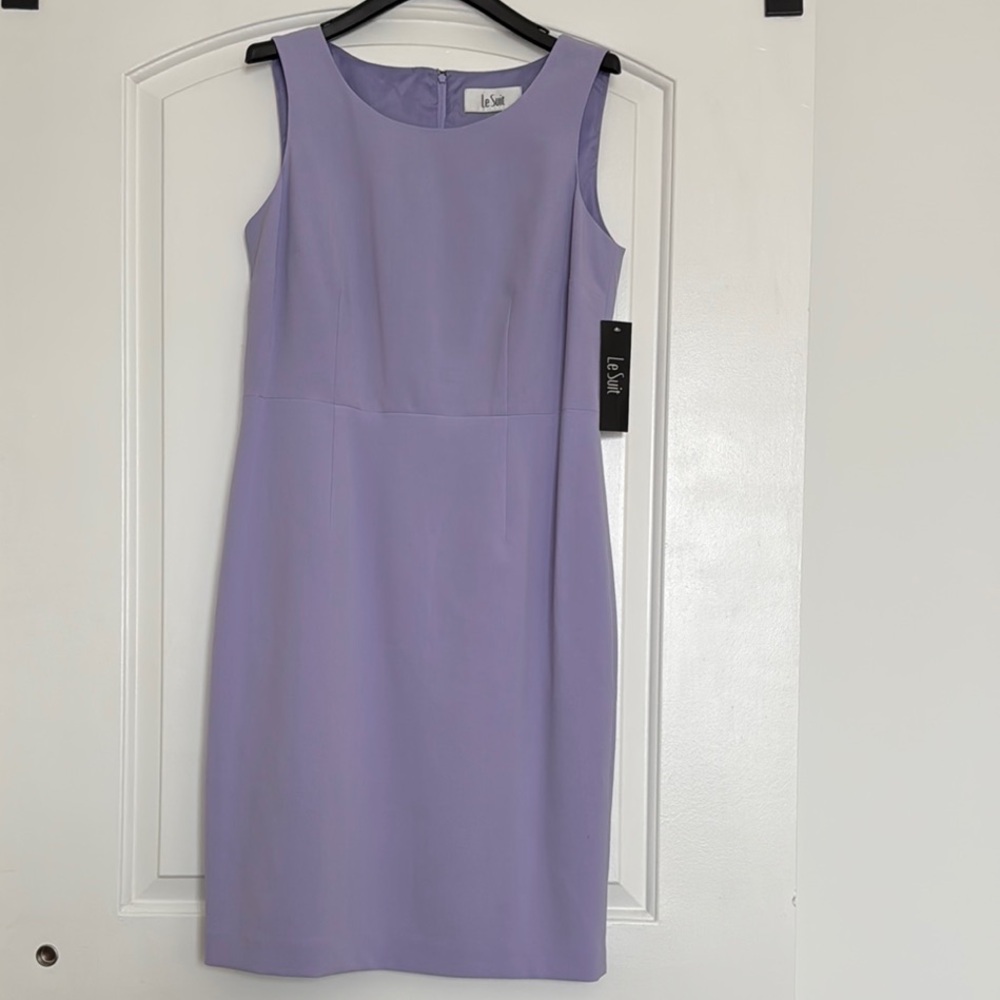 LeSuit Purple Sleeveless Sheath Midi Dress